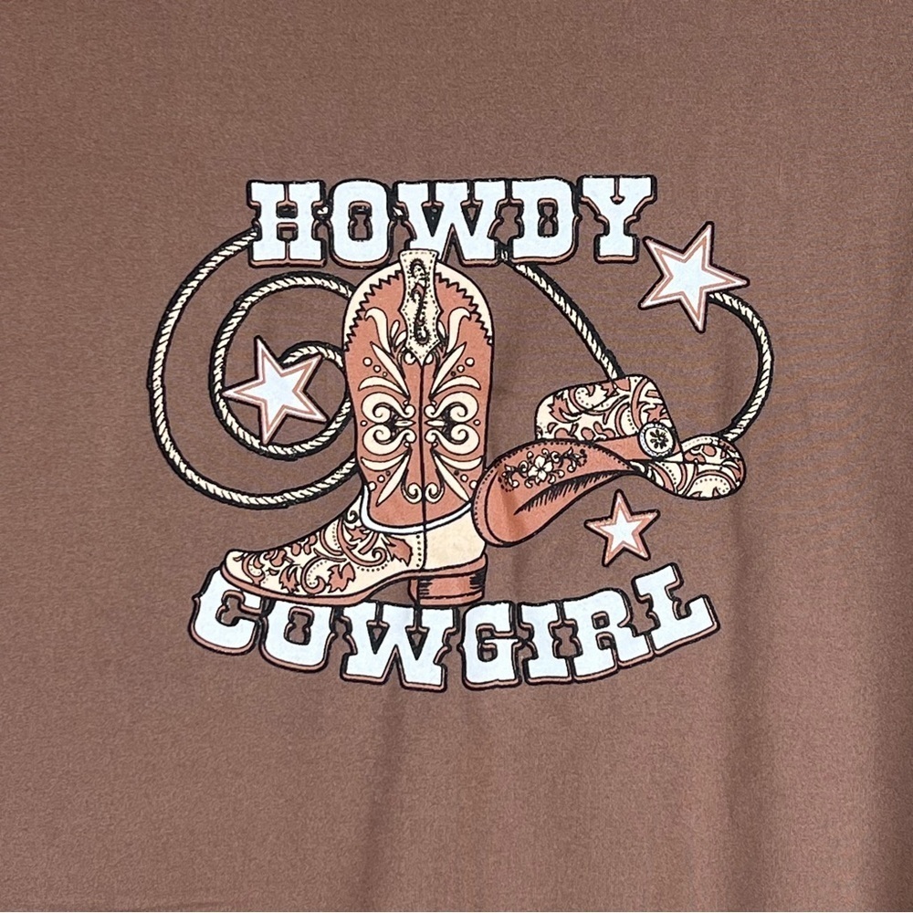 Birch and Stone | Western Stretchy Babytee T Shirt Howdy Cowgirl | S / M - Picture 2 of 6